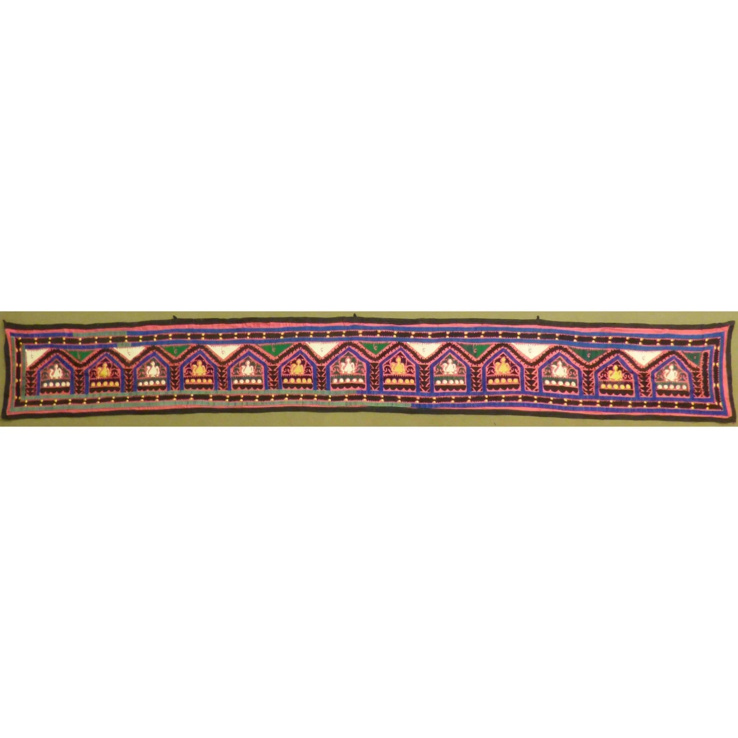 Fine Art Handmade Afghanistan Cotton Ready To Hang For Home Wall Art Decoration 145" X 17" Panwd0013